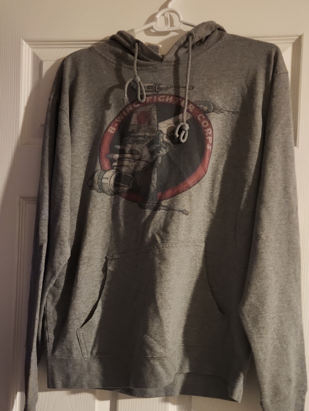 Gray Men's Pullover Hoodie with Star Wars Graphic Print